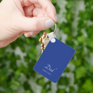Personalised “Dad” with White Text - Gift for Dad Key Ring