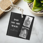 Personalised 'Dad You Are Magic' Two Fathers Photo<br><div class="desc">Celebrate the magic of fatherhood with our personalised 'Dad You Are Magic' keychain! This unique design features a sleek black background, a cherished photo of two fathers, and the heartfelt message 'Dad You Are Magic.' Add a special touch by customising it with your kids' names. This high-quality keychain is perfect...</div>