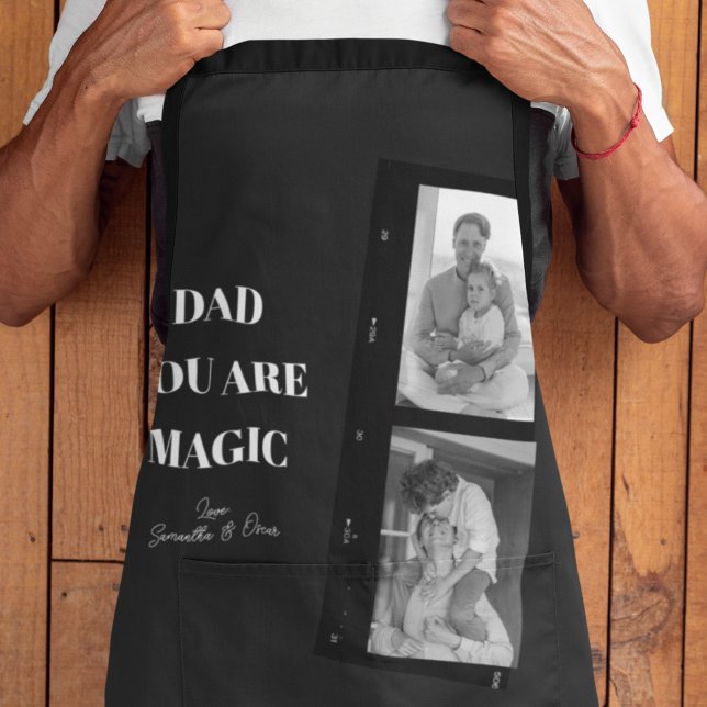 Personalised 'Dad You Are Magic' Two Fathers Photo Apron (Creator Uploaded)