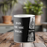 Personalised 'Dad You Are Magic' Two Fathers Photo Coffee Mug<br><div class="desc">Celebrate the magic of fatherhood with our personalised 'Dad You Are Magic' mug! This unique design features a striking black background, a cherished photo of two fathers, and the heartfelt message 'Dad You Are Magic.' Customise it further with your kids' names to create a one-of-a-kind gift that will be treasured...</div>