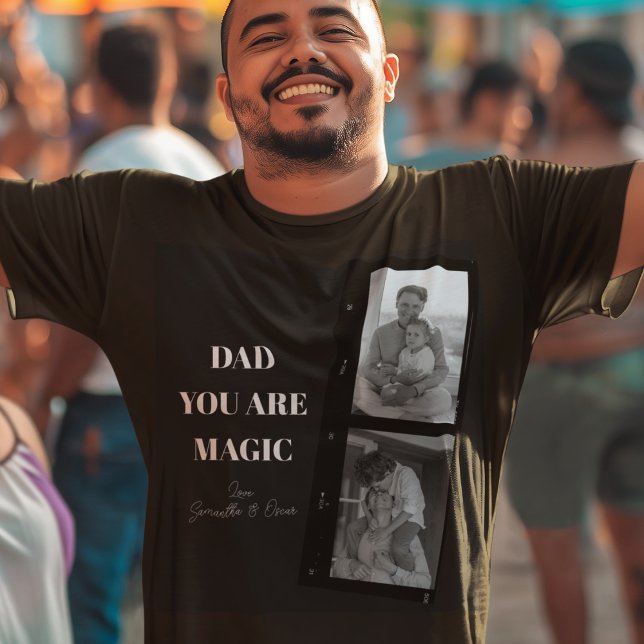 Personalised 'Dad You Are Magic' Two Fathers Photo T-Shirt (Creator Uploaded)