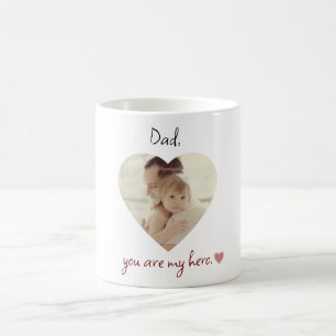 Personalised Dad You Are My Hero Heart Photo Mug