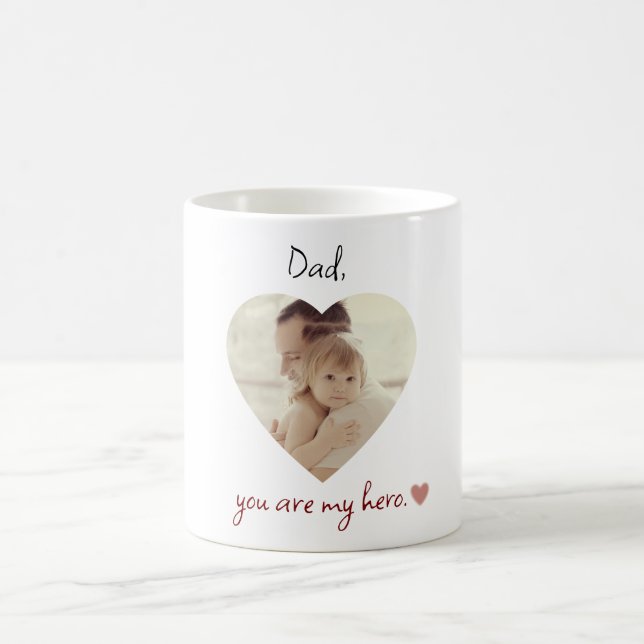 Personalised Dad You Are My Hero Heart Photo Mug  (Center)