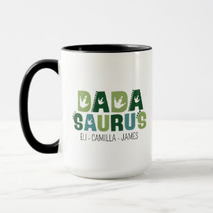 Personalised Dadasaurus Mug, Custom Dino-Themed Mug