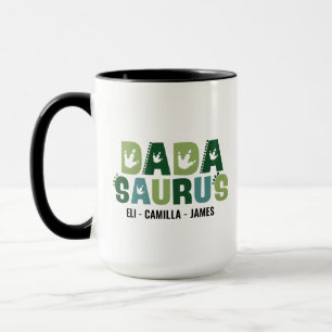 Personalised Dadasaurus Mug, Custom Dino-Themed Mug