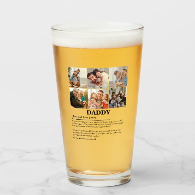 Personalised Daddy Definition 6 Photo Collage Glass (Front Filled)