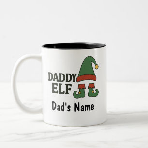 Personalised Daddy Elf Mug – Custom Christmas Gift