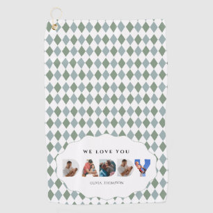 Personalised Daddy Letter Cutout Photo Collage Golf Towel