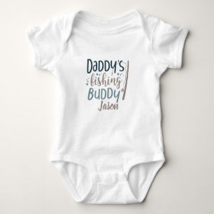 Personalised Daddy 's Fishing Buddy Fishing Pole Baby Bodysuit