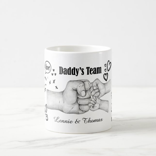Personalised Daddy’s Team Custom Daddy &Child Name Coffee Mug (Center)