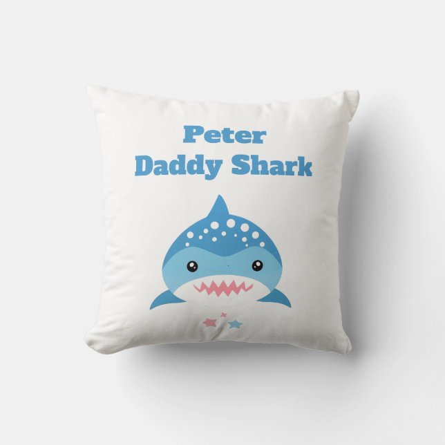 Personalised Daddy Shark Custom Name  Cushion (Front)