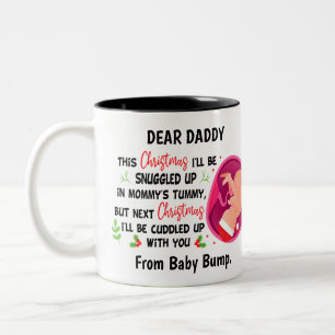 Personalised Daddy To Be from Baby Bump Christmas Two-Tone Coffee Mug