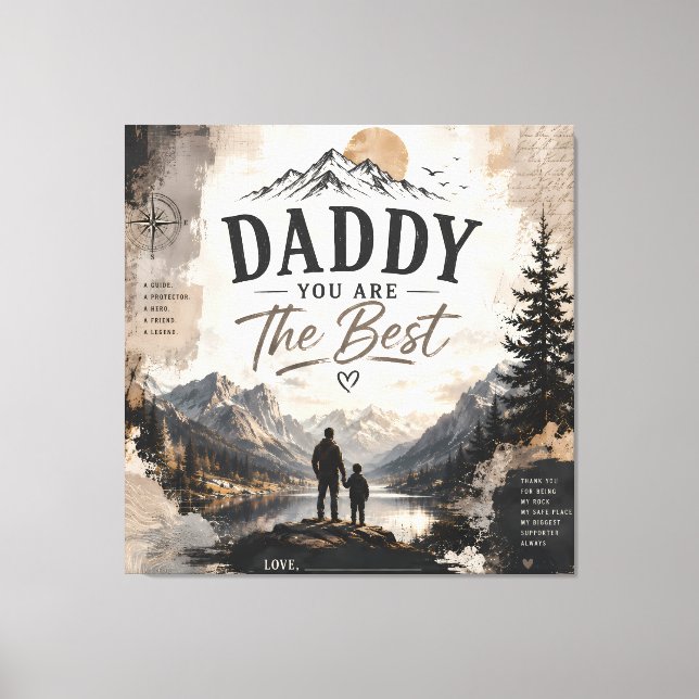 Personalised Daddy You Are My World Canvas Print (Front)