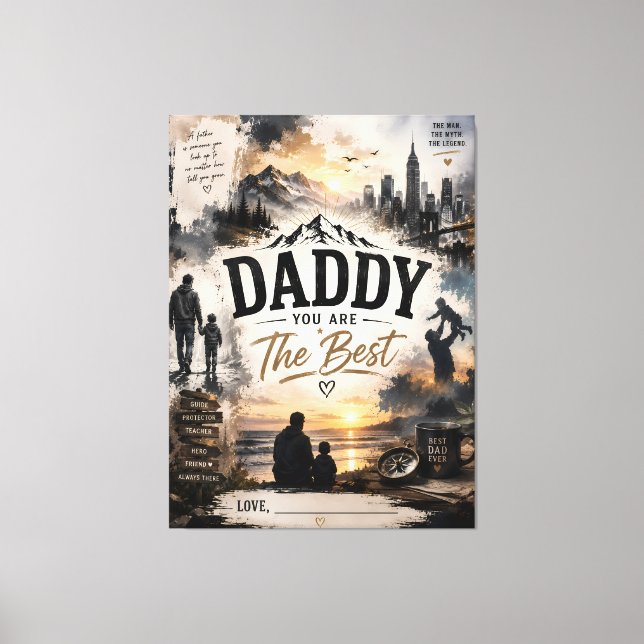 Personalised Daddy You Are The Best Canvas Print (Front)