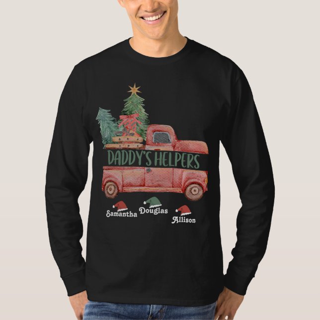 Personalised Daddy's Helpers Christmas Truck T-Shirt (Front)