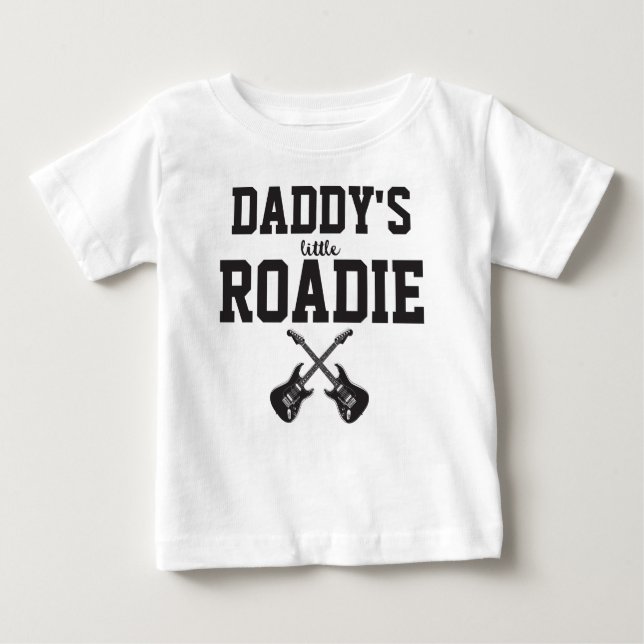 Personalised Daddy's Little Roadie Baby T-Shirt (Front)