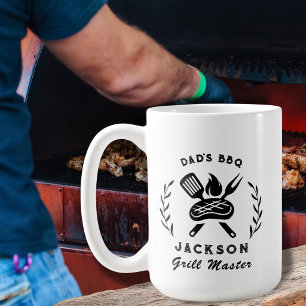 Personalised Dad's BBQ Barbeque Grill Master Coffee Mug
