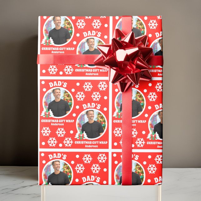 Personalised Dad's Photo Christmas Gift Wrap (Creator Uploaded)