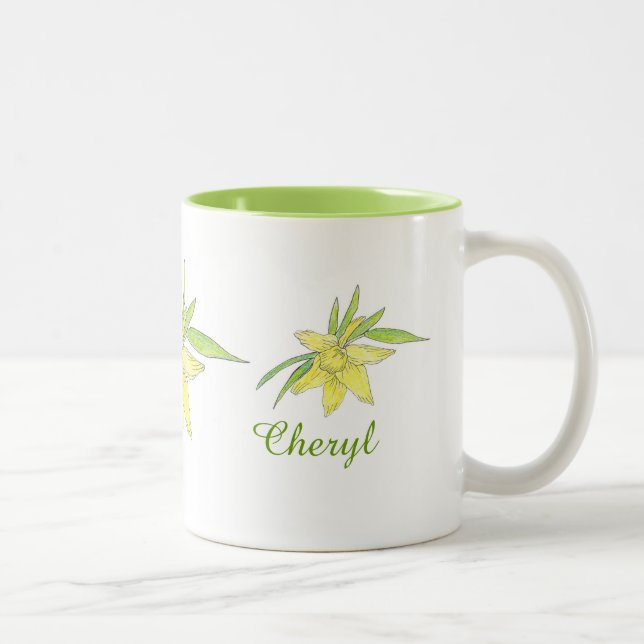 Personalised Daffodil Coffee Mug (Right)