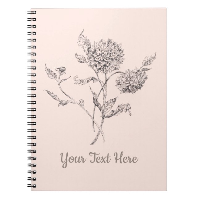 Personalised Dahlia Notebook (Front)