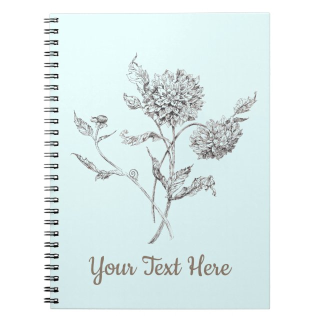 Personalised Dahlia Notebook (Front)