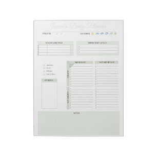Personalised Daily Organisation Planner Notepad