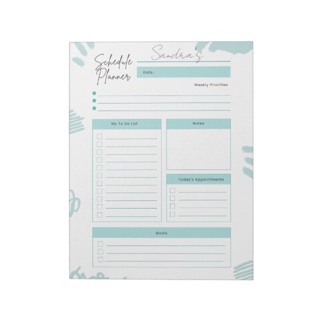 Personalised Daily Planner  Notepad (Rotated)