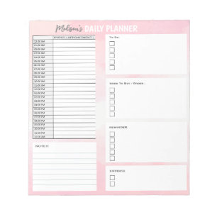 Personalised Daily Planner To Do List Organiser Notepad