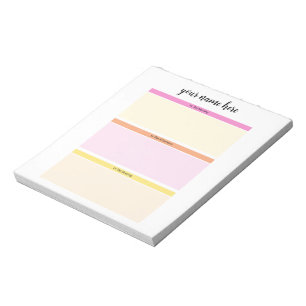 Personalised Daily Routine Notepad for Kids