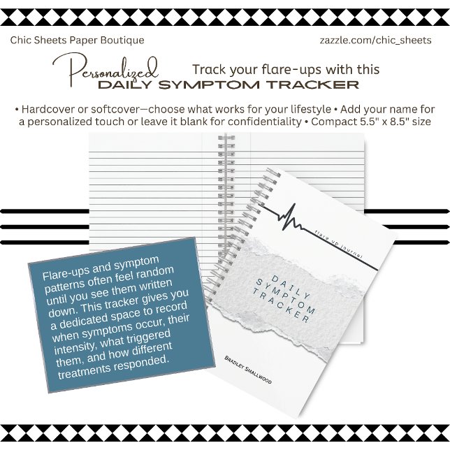 Personalised Daily Symptom Tracker / Flare Up Log Notebook (Creator Uploaded)