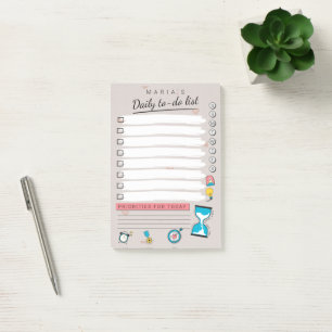 Personalised Daily to do list Post-it Notes