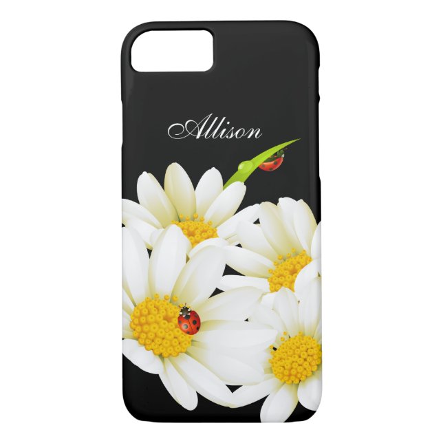 Personalised Daisies and Ladybugs iPhone 7 case (Back)