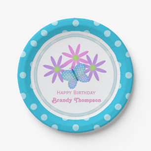 Personalised Daisy and Butterfly Paper Plates 3