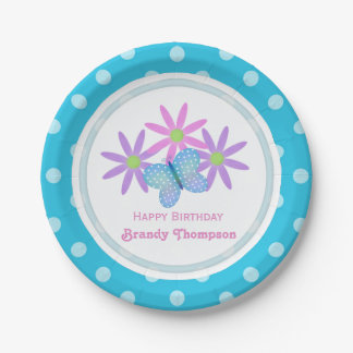 Personalised Daisy and Butterfly Paper Plates 3