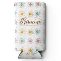 Personalised Daisy Can Cooler
