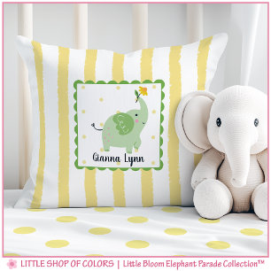 Personalised Daisy Elephant Nursery Cushion
