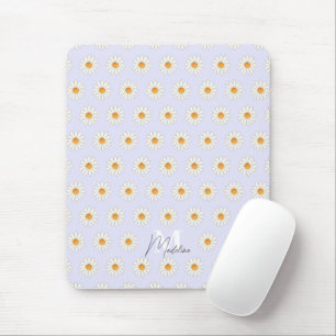 Personalised Daisy Floral Mousepad – Custom Name
