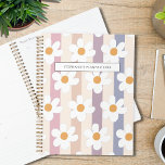 Personalised Daisy Floral Pattern Pastel Planner<br><div class="desc">This pretty planner is decorated with white daisies on a striped background in pastel colours. 
Easily customisable with your name and year.
Use the Design Tool to change the text size,  style,  or colour.</div>
