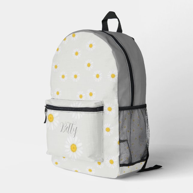 Personalised Daisy Flower Backpack (Back Corner Right)