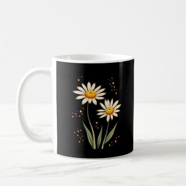Personalised Daisy Flower  Coffee Mug (Left)
