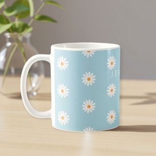 Personalised Daisy Mug, Flower Name Gift, Daisy Coffee Mug
