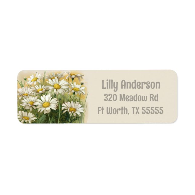 Personalised Daisy Return Address Labels (Front)