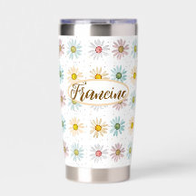 Personalised Daisy Water Bottle Tumbler