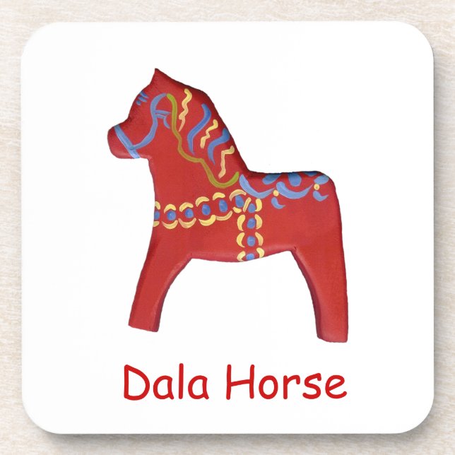 Personalised Dala Horse Coaster Set (Front)