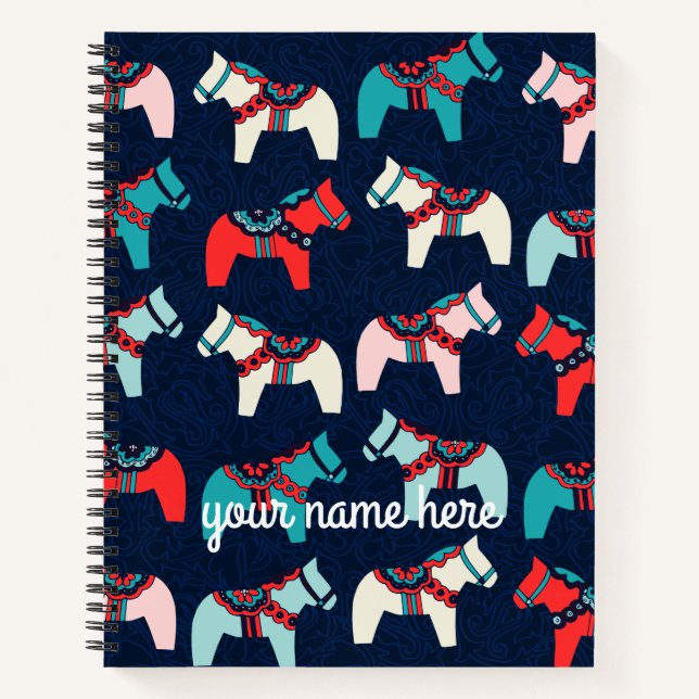 Personalised Dala Horses Notebook (Front)
