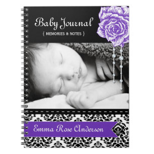 Personalised Damask Baby Journal