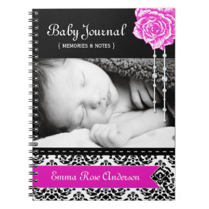 Personalised Damask Baby Journal