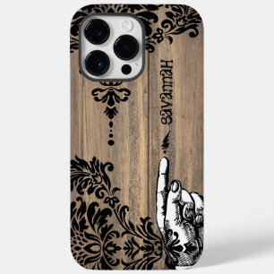 Personalised Damask Barn Wood Vines Case-Mate iPhone 14 Pro Max Case