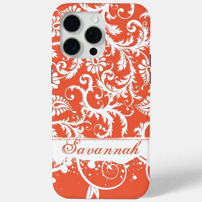 Personalised Damask iPhone Case-You Choose Colour Case-Mate iPhone Case (Back)