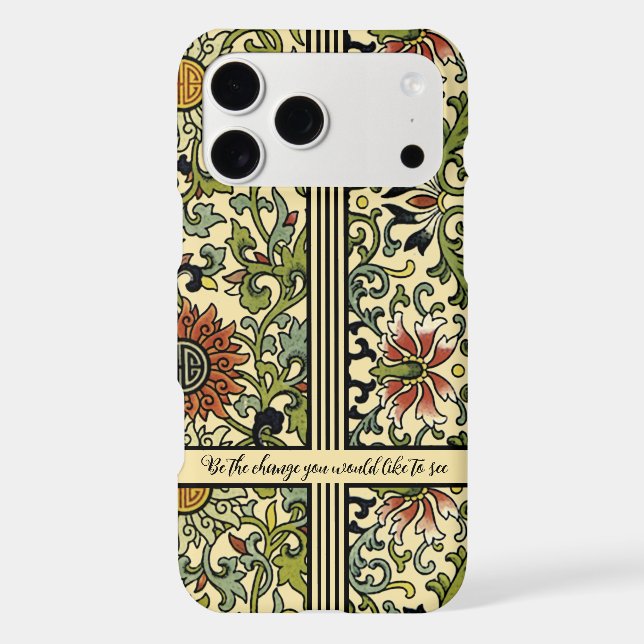 Personalised Damask iPhone Cover-You Choose Colour (Back)